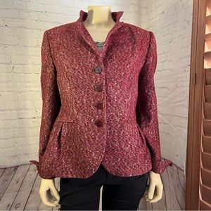 Santorelli Woven Teed Caryn Woman’s jacket Blazer Size 12 EUC made in Italy